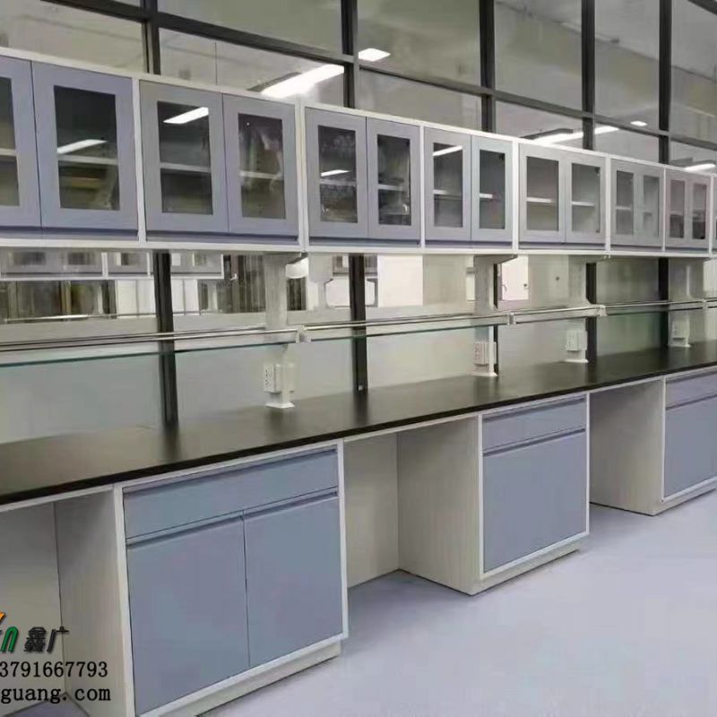 全钢木实验室边台带试剂架带吊柜