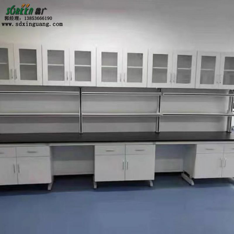 山东实验室带吊柜钢木实验台