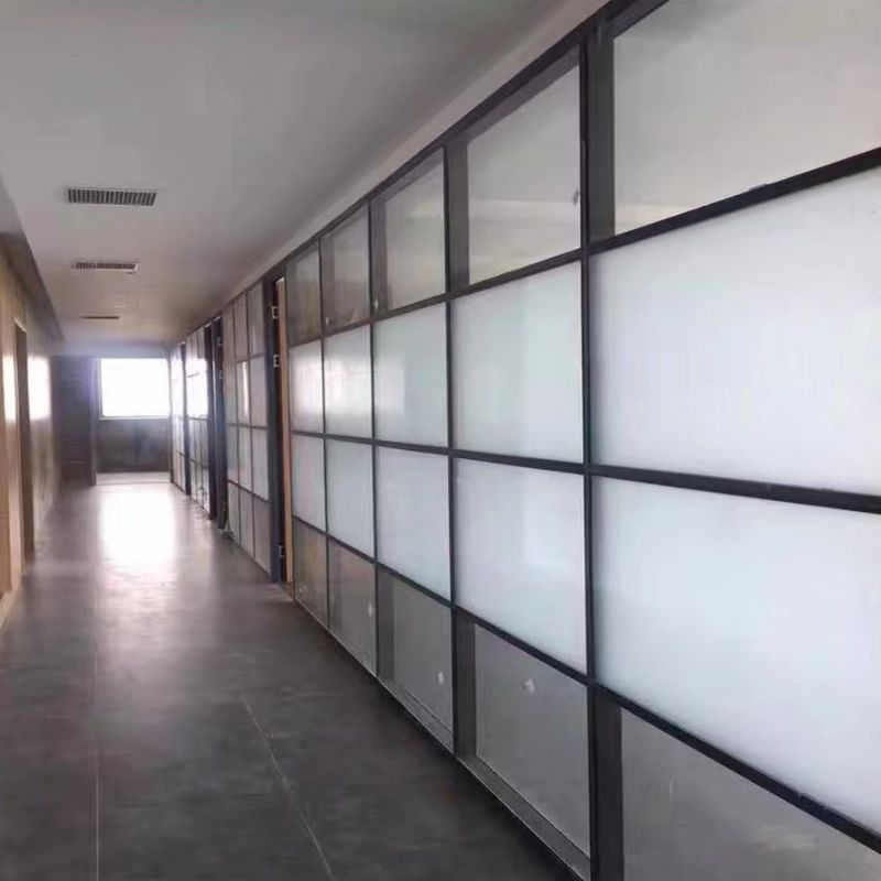 山东写字楼办公室不锈钢玻璃隔断 磨砂透明隔音