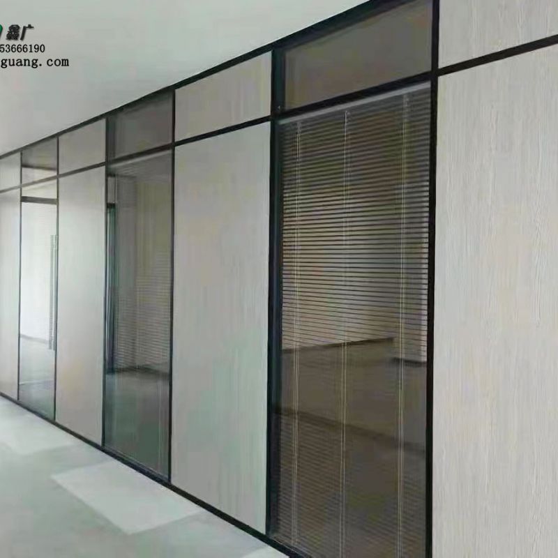 潍坊铝合金百叶隔断 双层钢化玻璃 固定高隔间