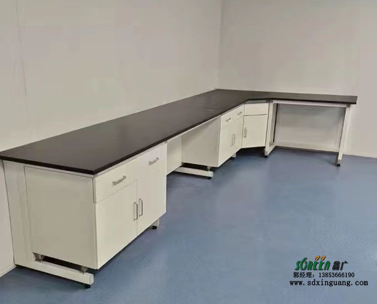 山东鑫广 理化板实验边台 工作台钢木化学实验台