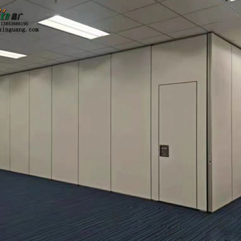 山东鑫广展览馆移动折叠隔断吊轨式活动屏风 会议室活动隔断