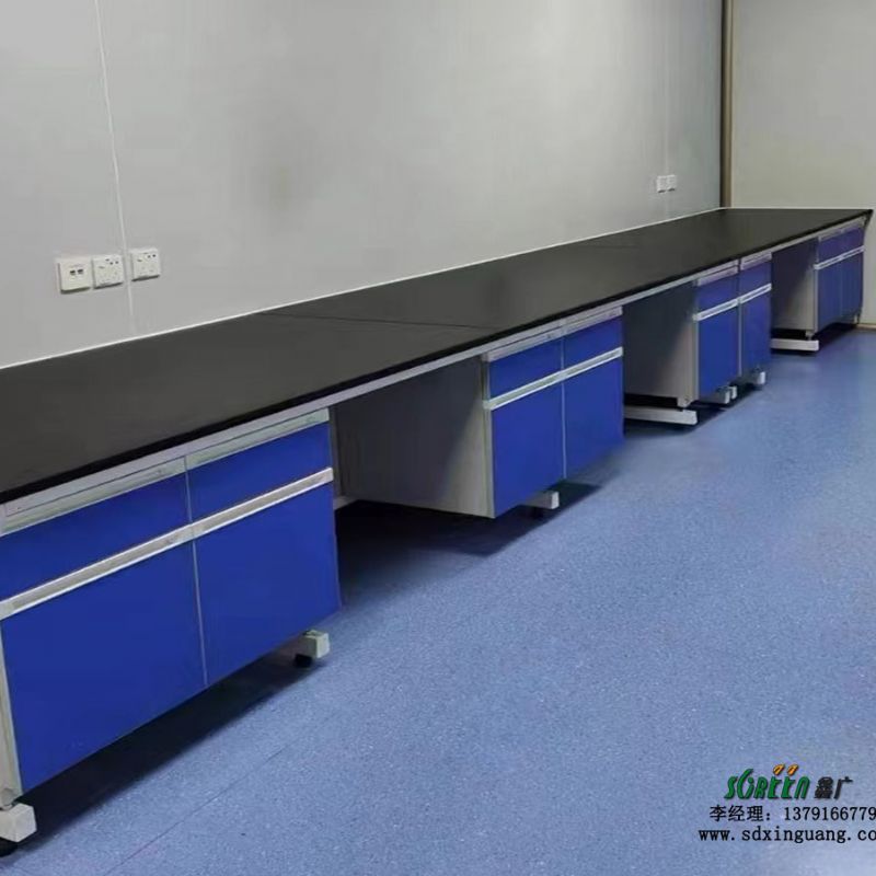 鑫广钢木实验台 学校实验室操作台化学试验边台 理化板实验桌