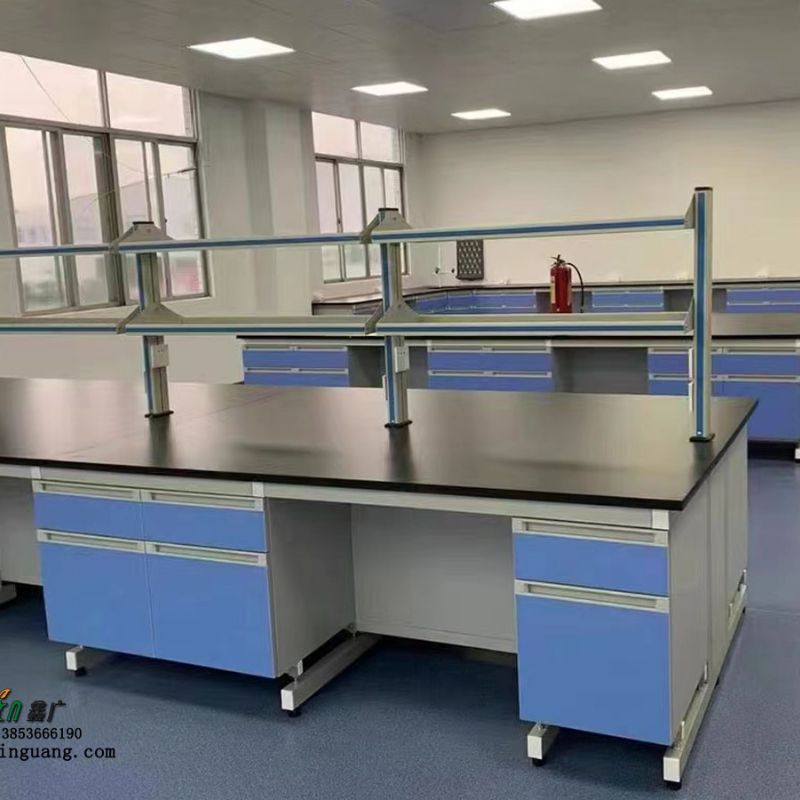 山东鑫广实验室工作台 钢木中央试验操作边台化学试剂架通风橱
