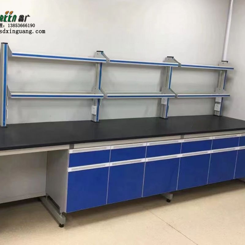 山东理化板工作边台 钢木单面操作桌 钢木结构实验台