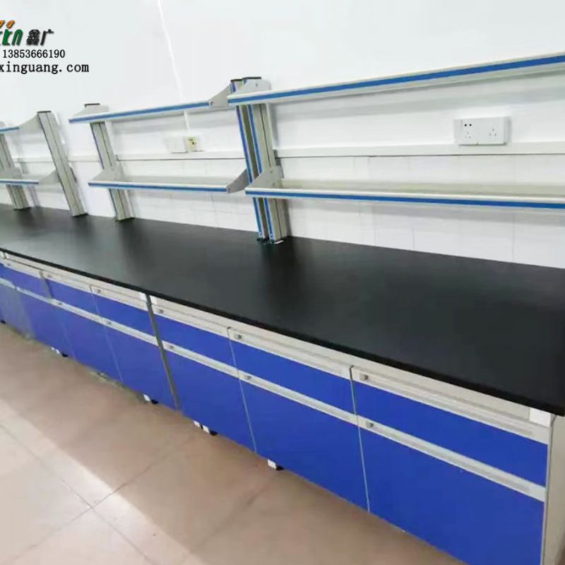 山东实验室操作试验台带试剂架 钢木实验台化学试验台