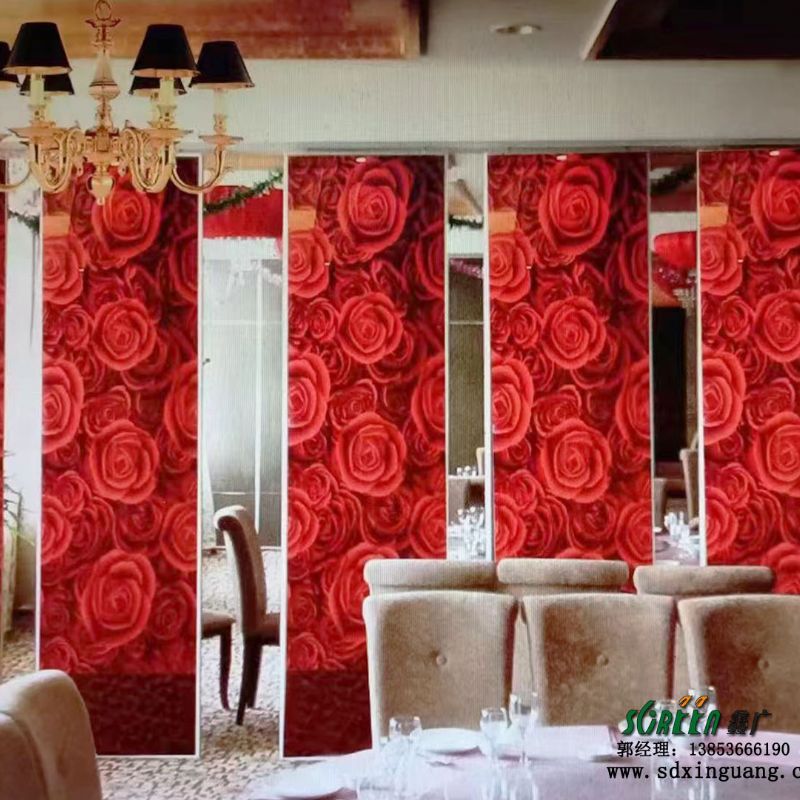 潍坊隔断墙山水画隔断 酒店工厂会议厅隔断屏风定制