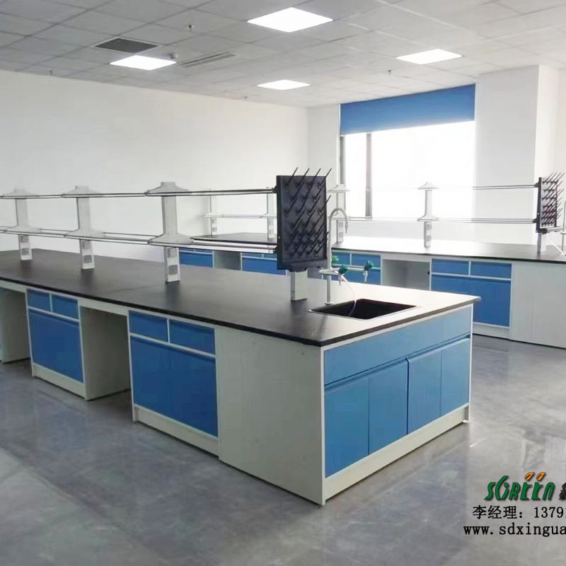 鑫广实验室工作台 全钢理化室实验台 PP水槽台柜操作台