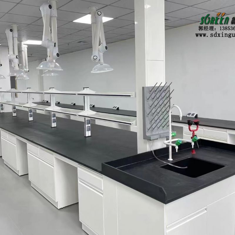 鑫广实验室设备 全钢实验台 铝玻试剂架 排风罩