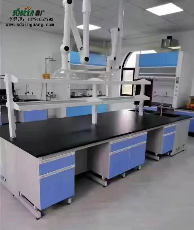 山东鑫广实验室钢木实验台,实芯理化板,通风柜